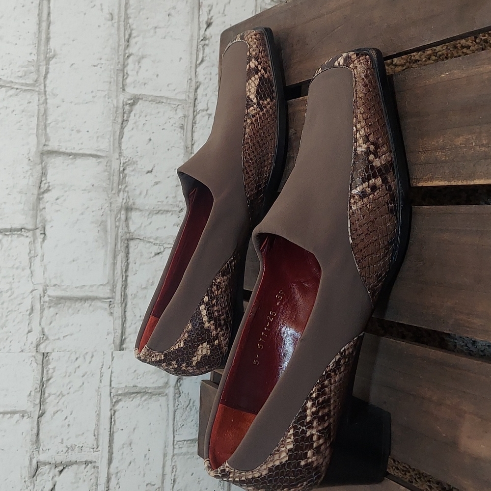 Jaime Mascaro snakeskin/brown loafers